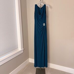 Lauren Ralph Lauren long dark teal formal dress size 4